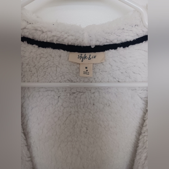 Style & Co - Sherpa Lined Zip-Up Hoodie in Navy Blue - Picture 3 of 5
